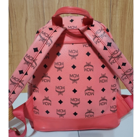 MCM Small Visetos Stark Backpack Pink - Picture 4 of 12